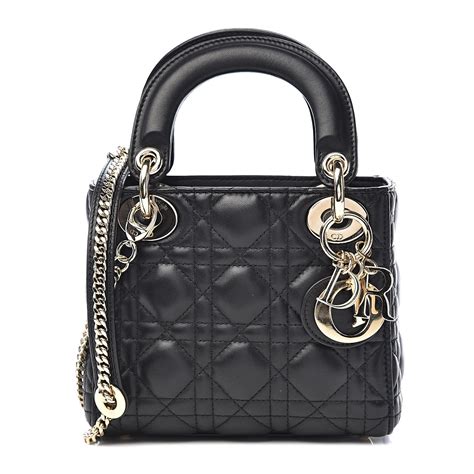 Mini Lady Dior Bag Black Cannage Lambskin 